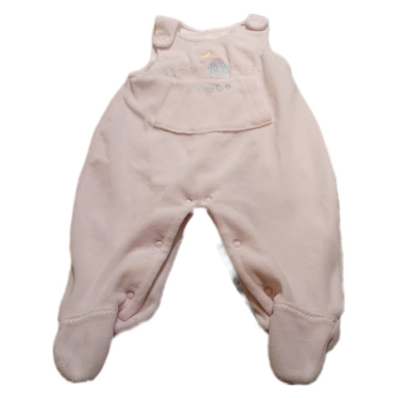 💕 Fuzzy Footed Baby Overalls: Light Pink - Picture 1 of 6